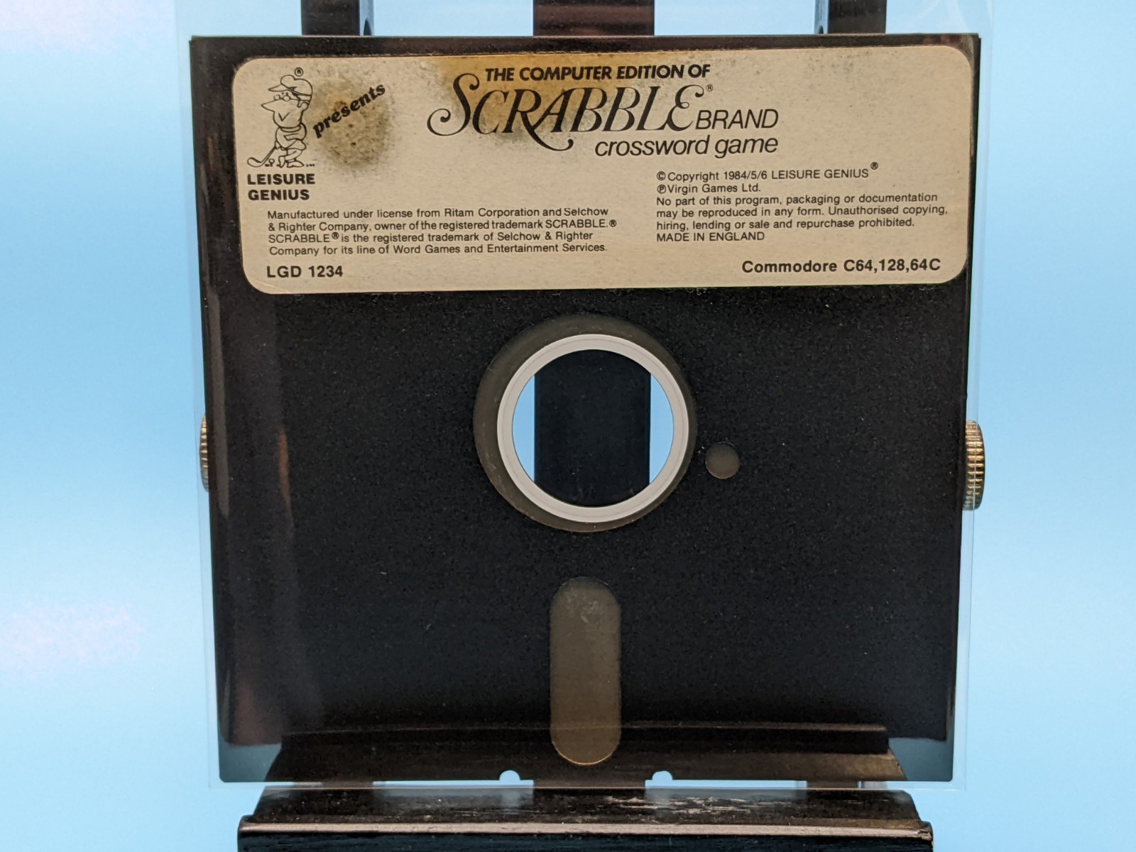 Scrabble Leisure Genius 5.25 Floppy Commodore 64/128: Vintage 1986 / Untested