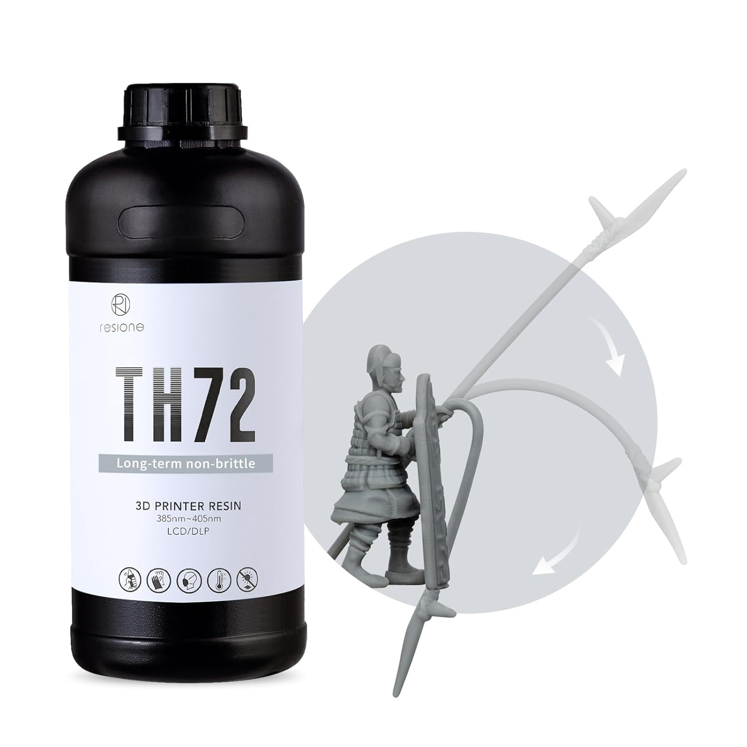 3D Printer Resin, TH72 Flexible Tough Resin with Long-Lasting Toughness and High