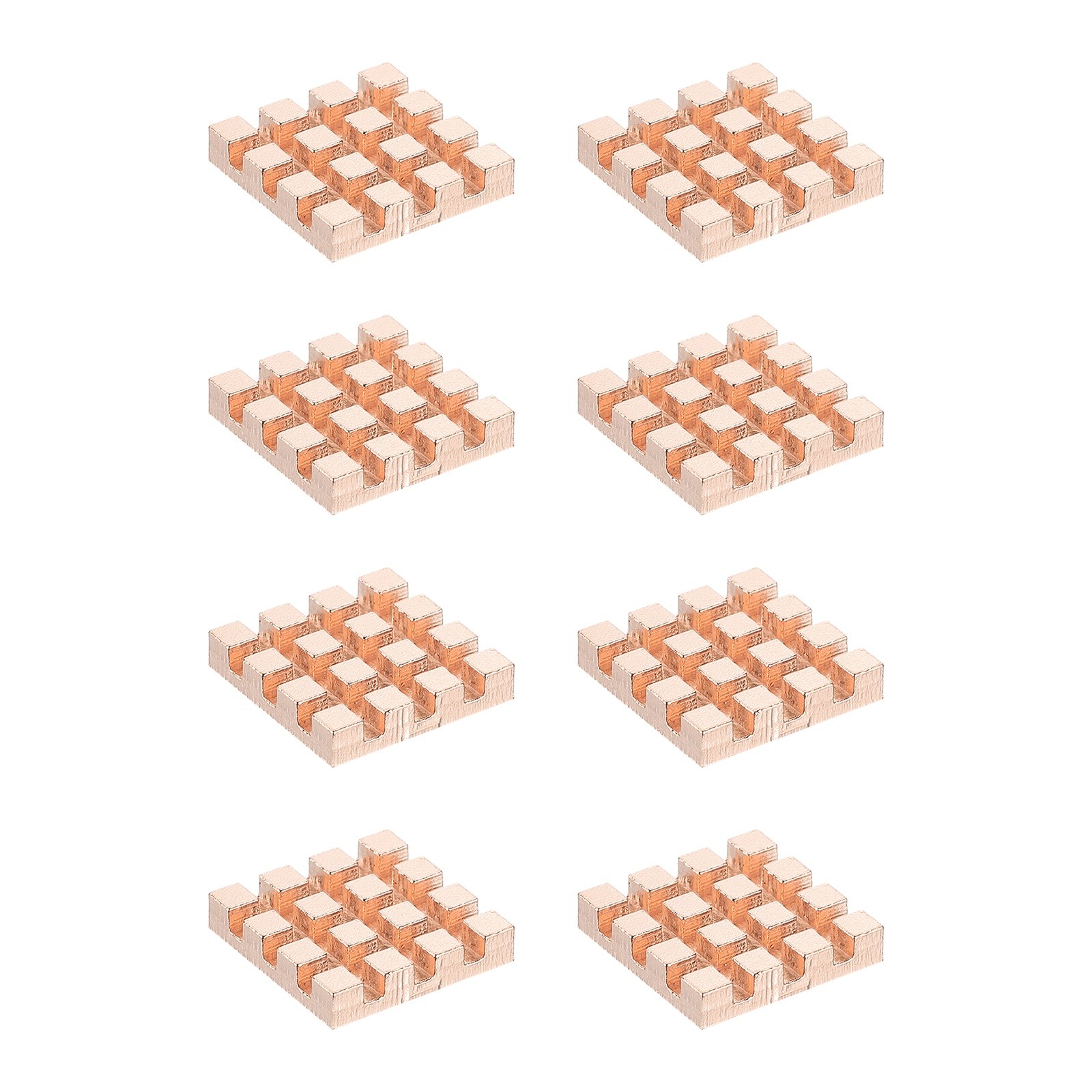 8 Pcs Copper Heatsink 15x15x3mm, Heat Sink Cooler Radiator for Raspberry Pi