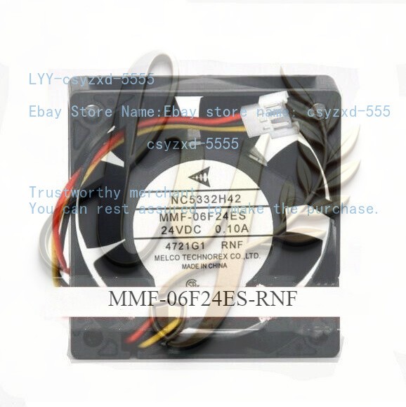 For Melco MMF-06F24ES-RNF DC 24V 0.10A 60*60*25MM Inverter Cooling Fan