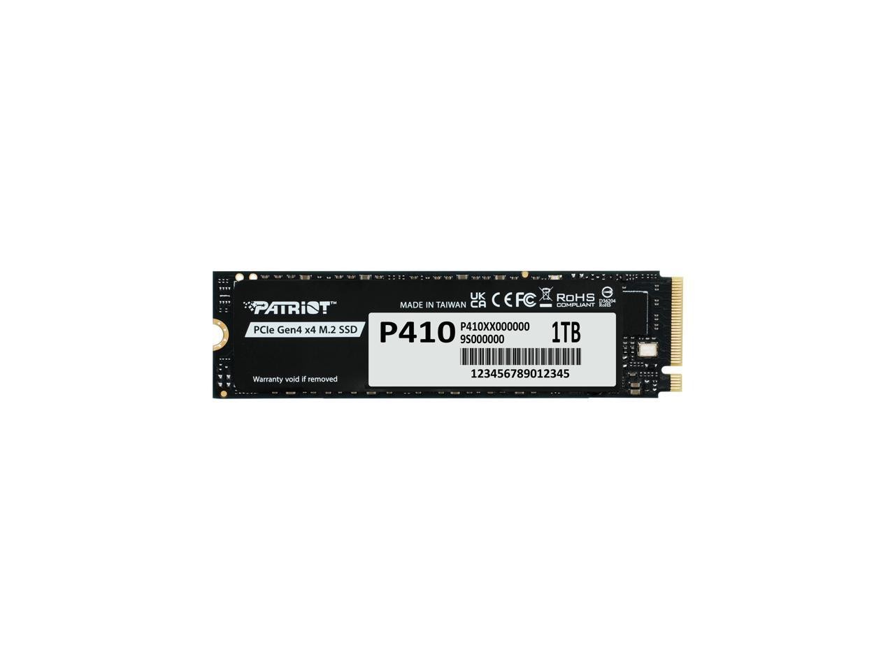 Patriot P410P1TBM28H NVMe PCIe Gen4 M.2 2280 SSD 1TB Up to 5000/4500 MB/s