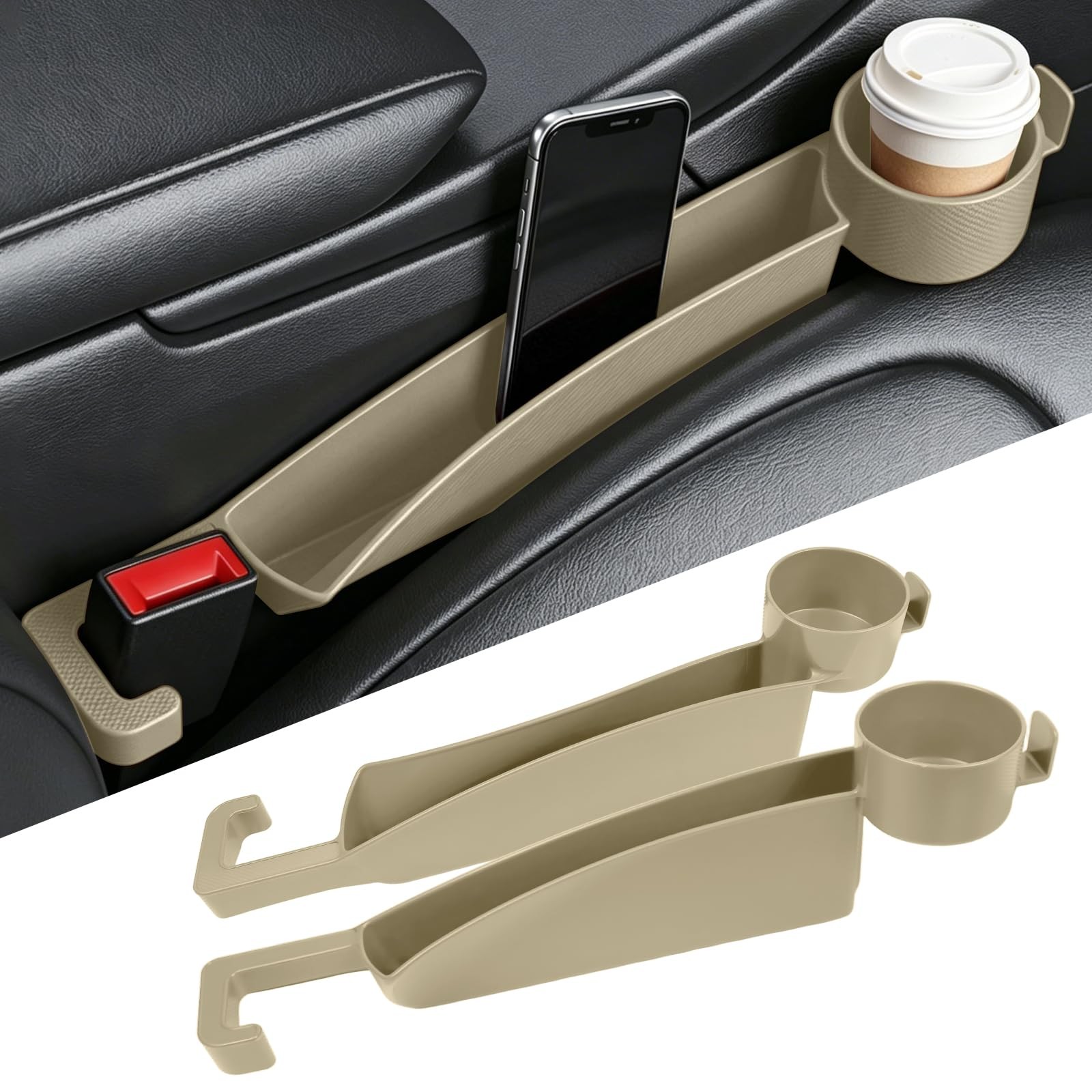 2PCS Car Seat Gap Filler Organizer, Multifunctional Vehicle Seat Side Gap Fil...