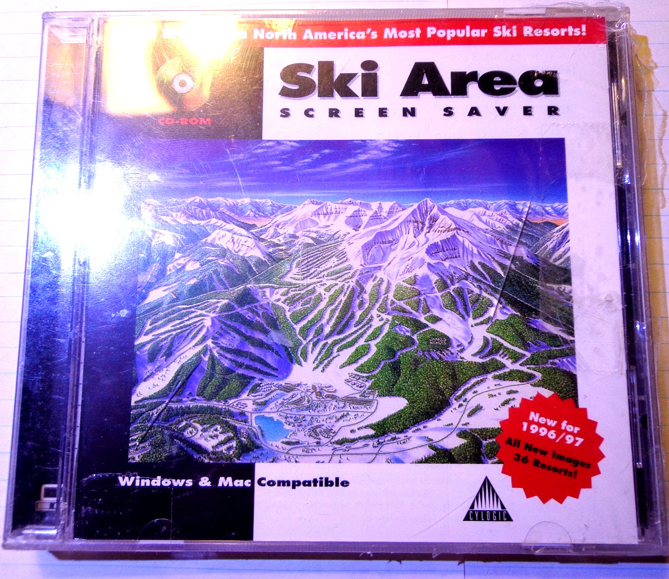 Ski Area Vintage Screen Saver:1997/98,Win/Mac CD Collectible NEW