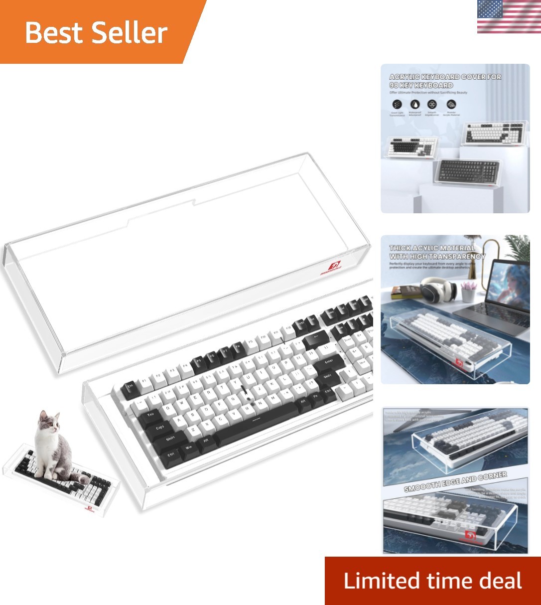 Elegant Transparent Protective Keyboard Cover - Waterproof & Dustproof Design