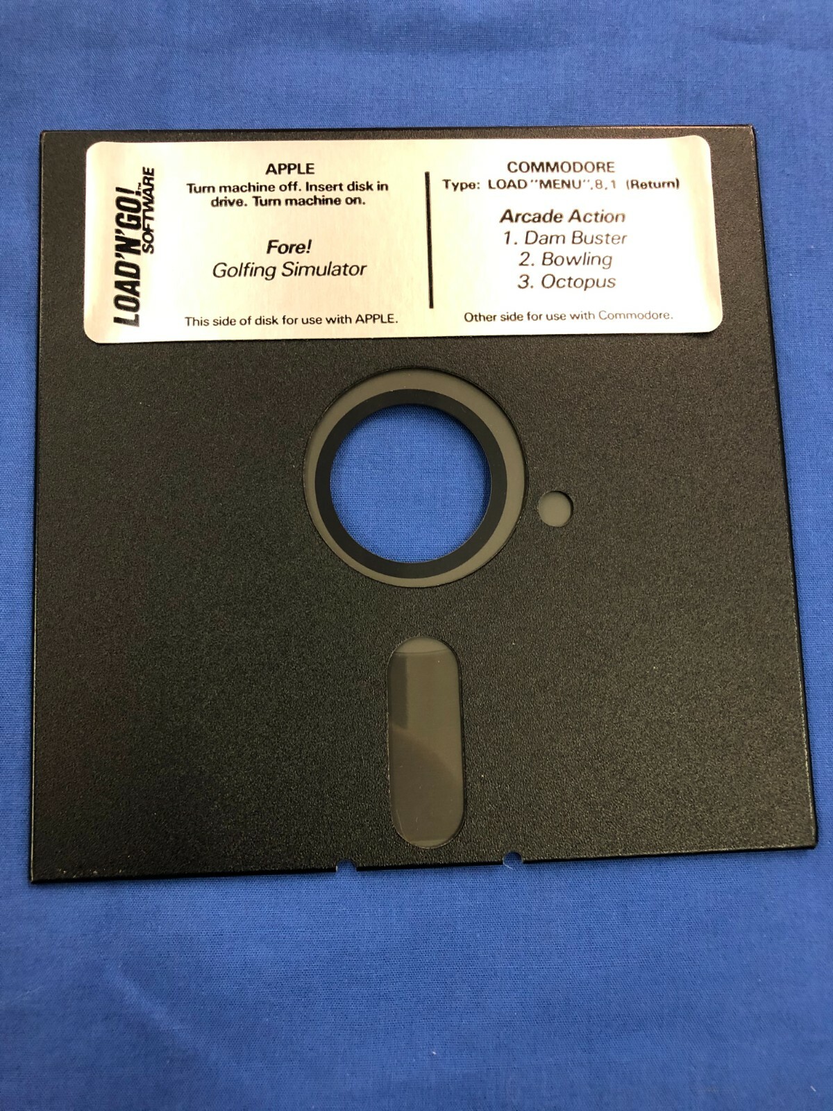 Commodore 64 Arcade Action Bowling Octopus Dam / Apple Fore Golf Disk Load'N'Go