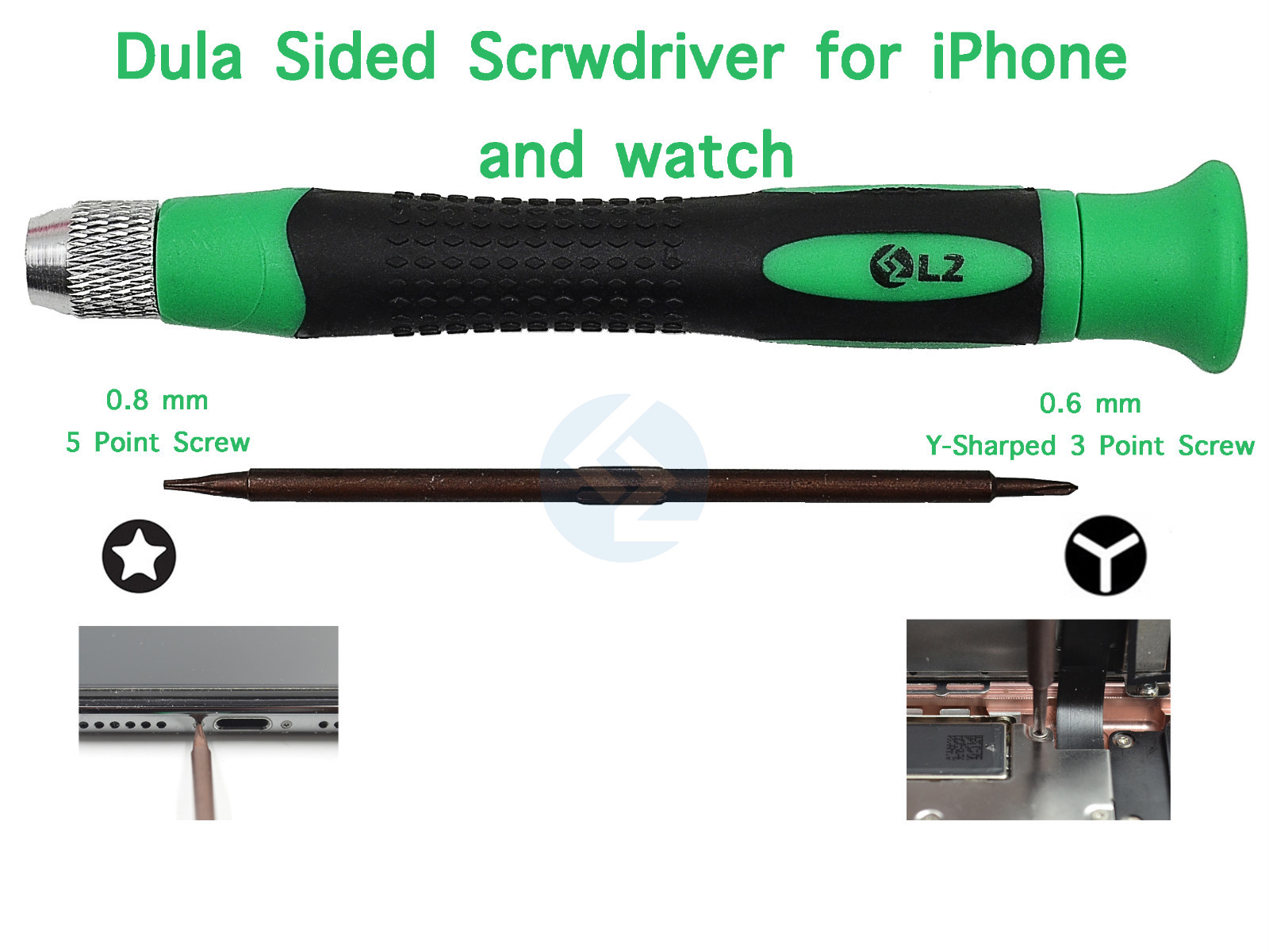 0.8mm 5 Point Star & 0.6mm Y-Sharped Screwdriver for iPhone 7 8 Plus 5.5"