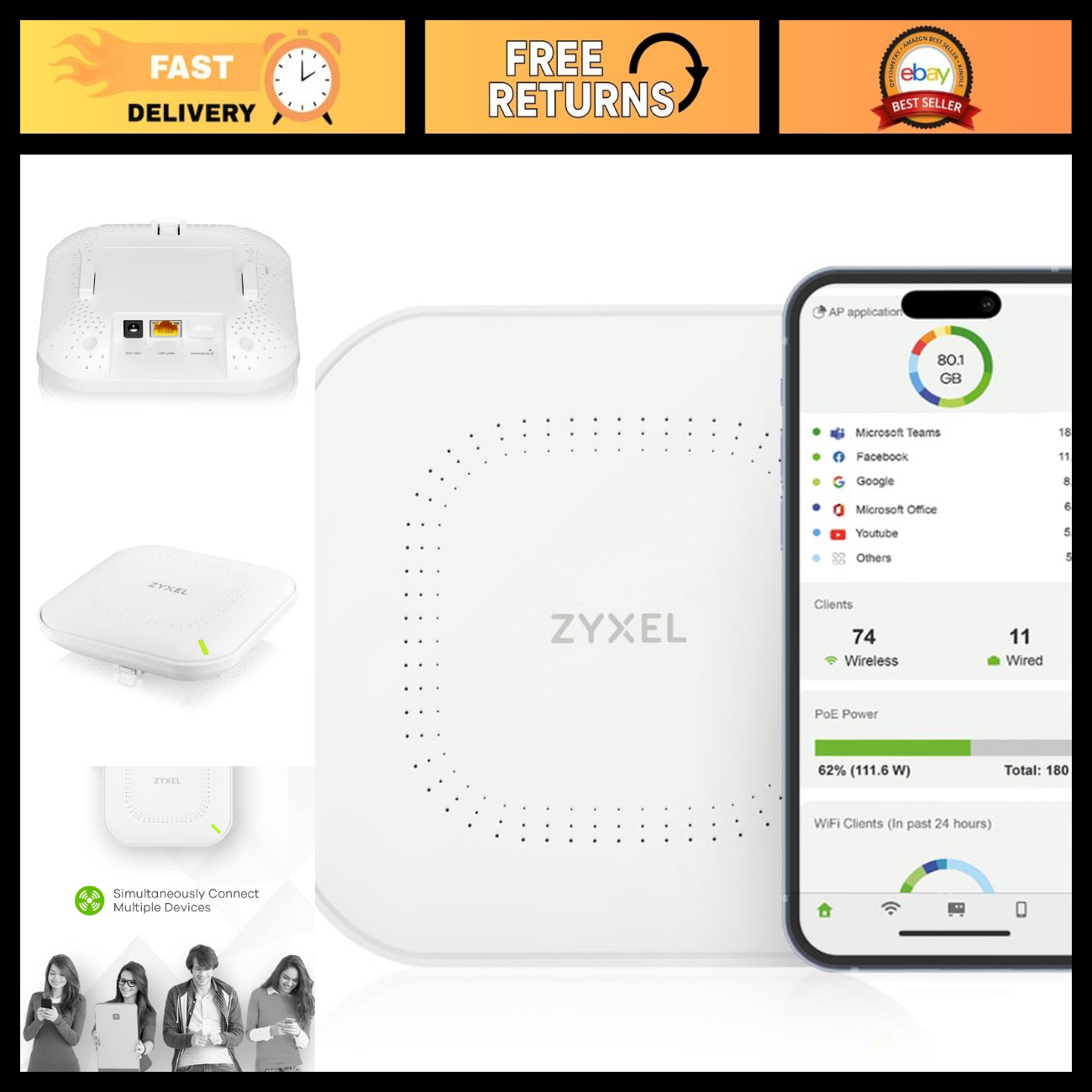 WiFi 6 AX3000 Wireless Access Point | 2.5G PoE+ | High-Speed Network Solution