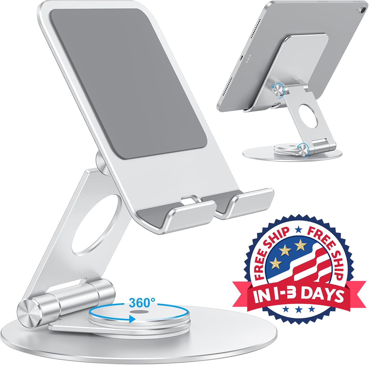 Soporte giratorio para tableta para iPad con base giratoria de 360 ​​grados