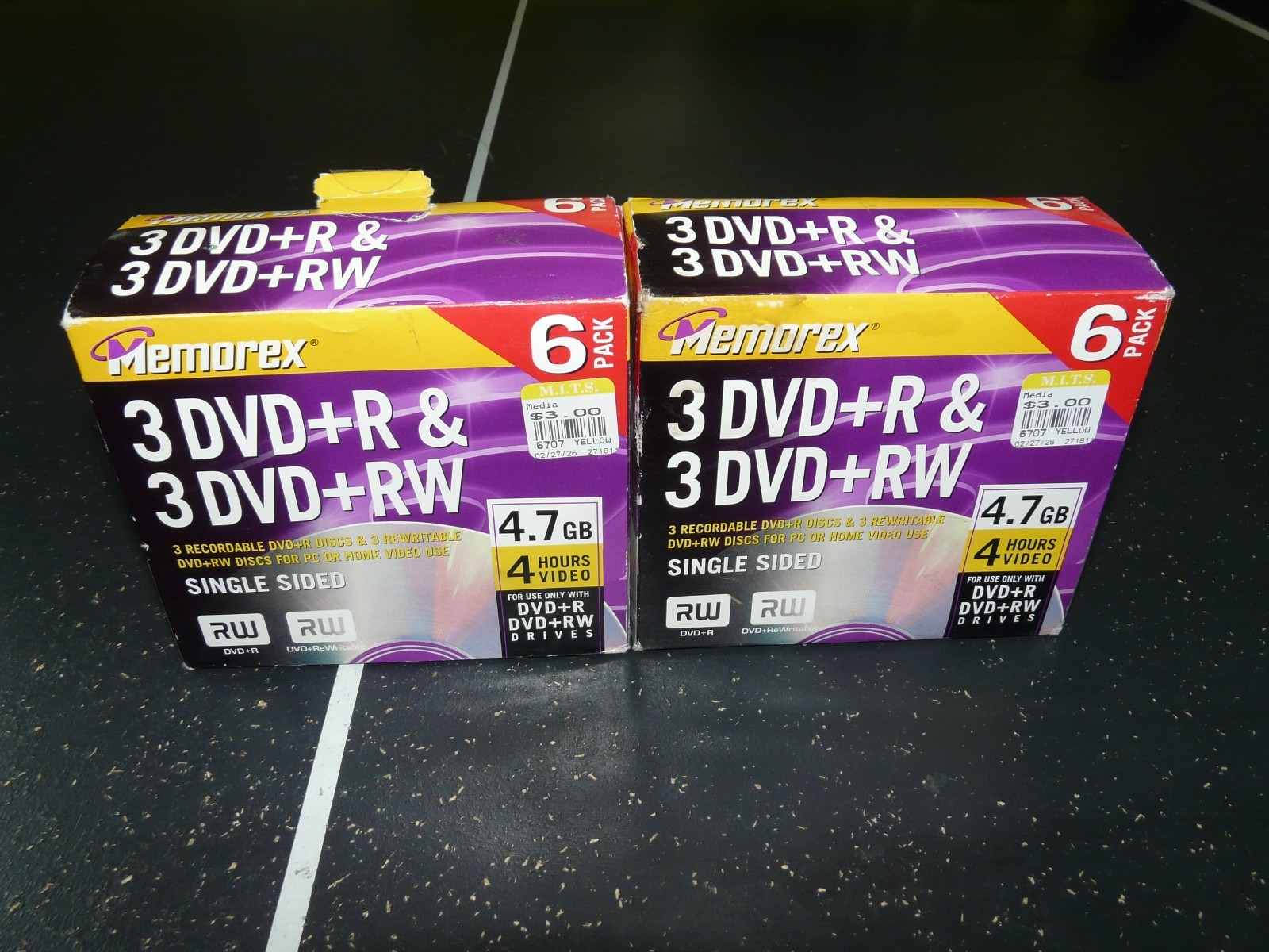 Memorex 3 DVD+R  & 3 DVD+RW 6 Pack Set / Lot of 2 - Blank DVD 4.7GB 4 Hour - NEW