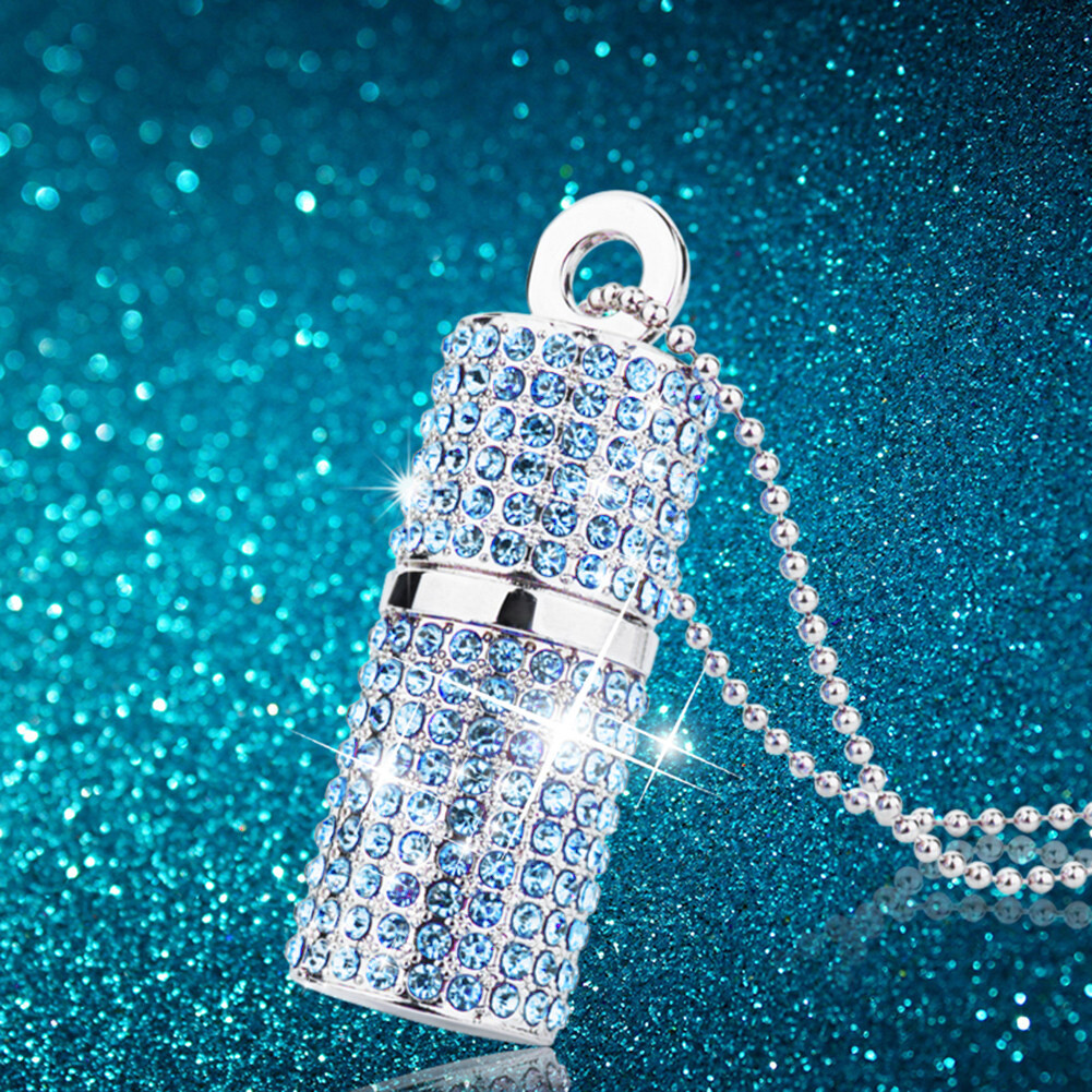 Kootion 64GB Metal Diamond Crystal Style USB 2.0 Flash Drive Necklace Gift Blue
