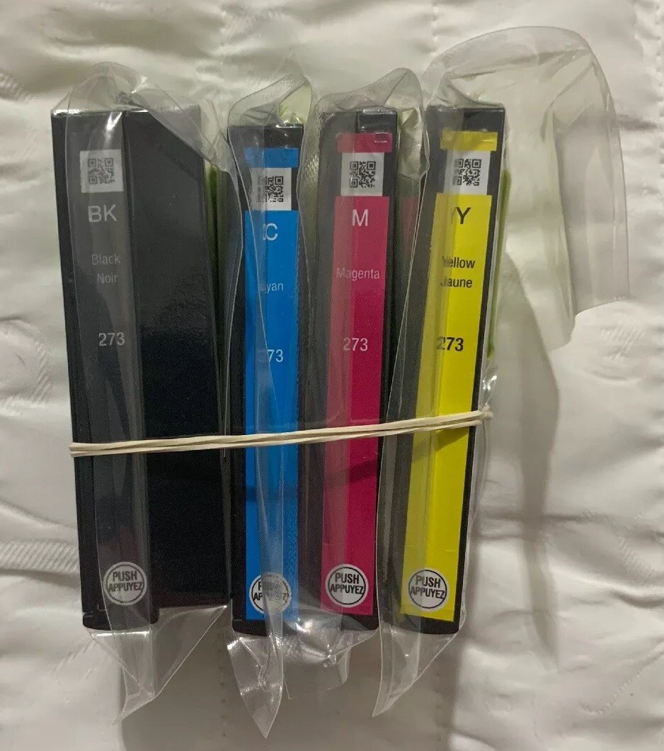 Epson 273 DURABrite Black & Color Combo 4 Pack T273 New Sealed Bulk Pack FreeSH