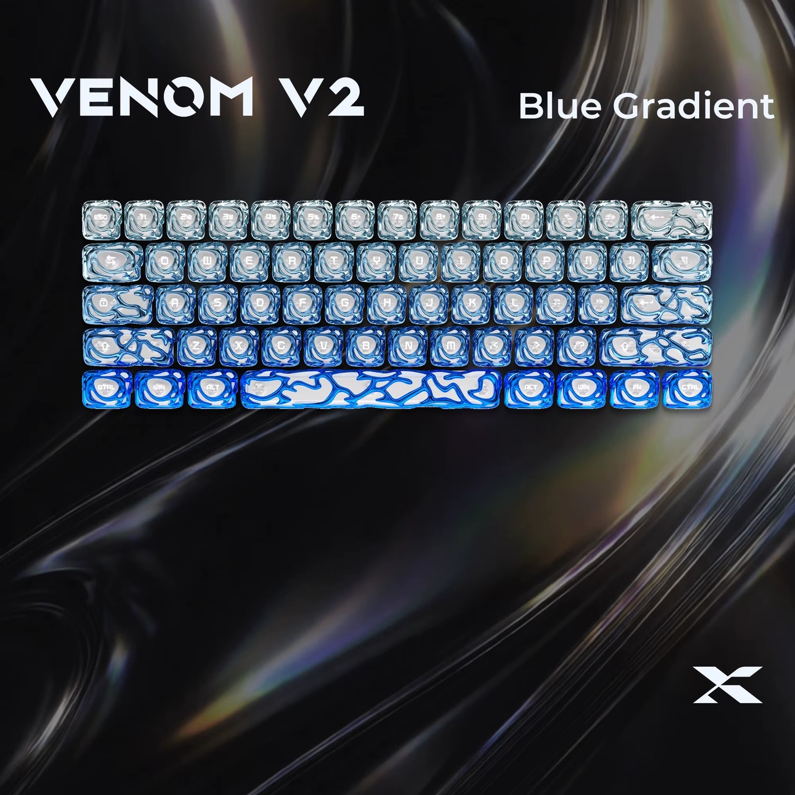 XVX Blue Venom ABS+PC Keycap Set 61/120-Key OEM Profile MX Switches