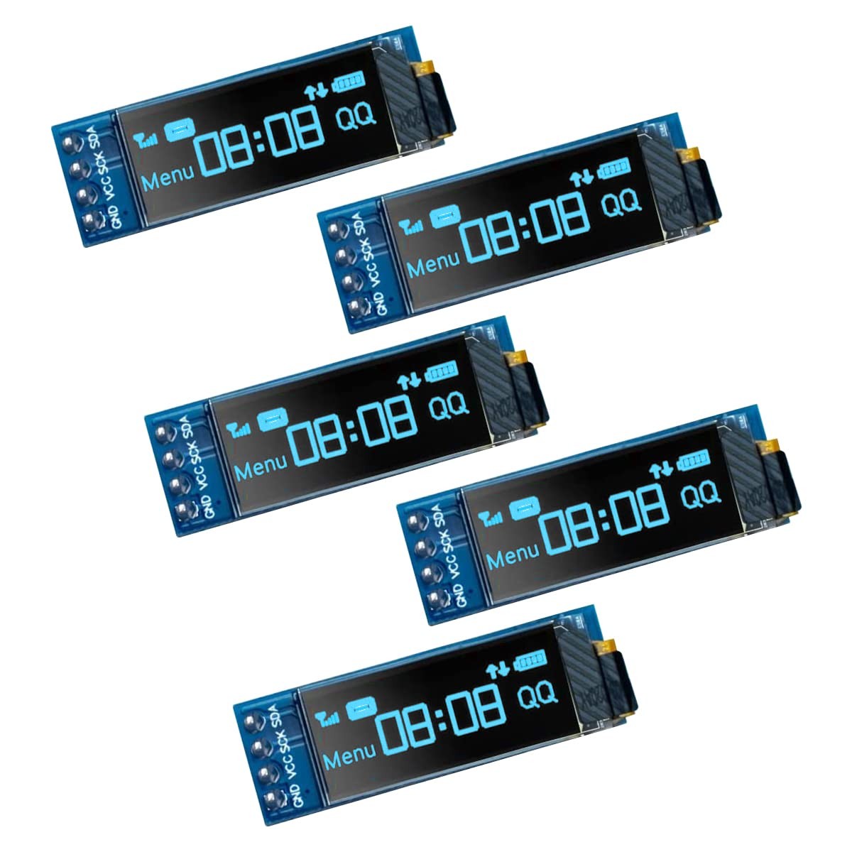 5 Pcs 0.91 Inch I2C IIC OLED Display Module OLED Screen DC 3.3V~5V with Ardui...