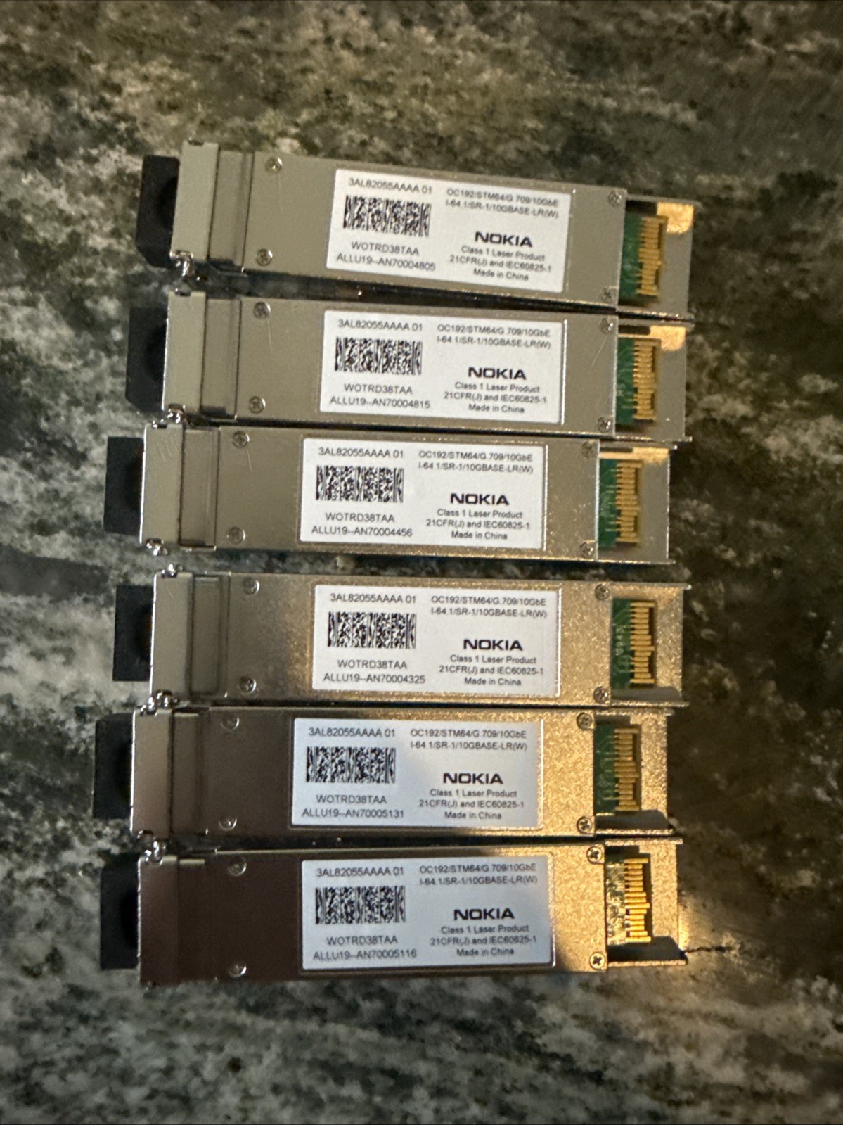 Lot Of 6Nokia Alcatel-Lucent 3AL82055AAAA XFP 10GBase-LR OC192/STM64 1310nm 10km