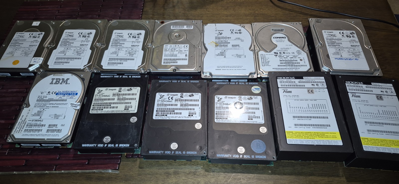 Lot of 13 Vintage Hard drives SCSI 80 Pin,Seagate,Micropolis,Compaq,Ibm,Untested
