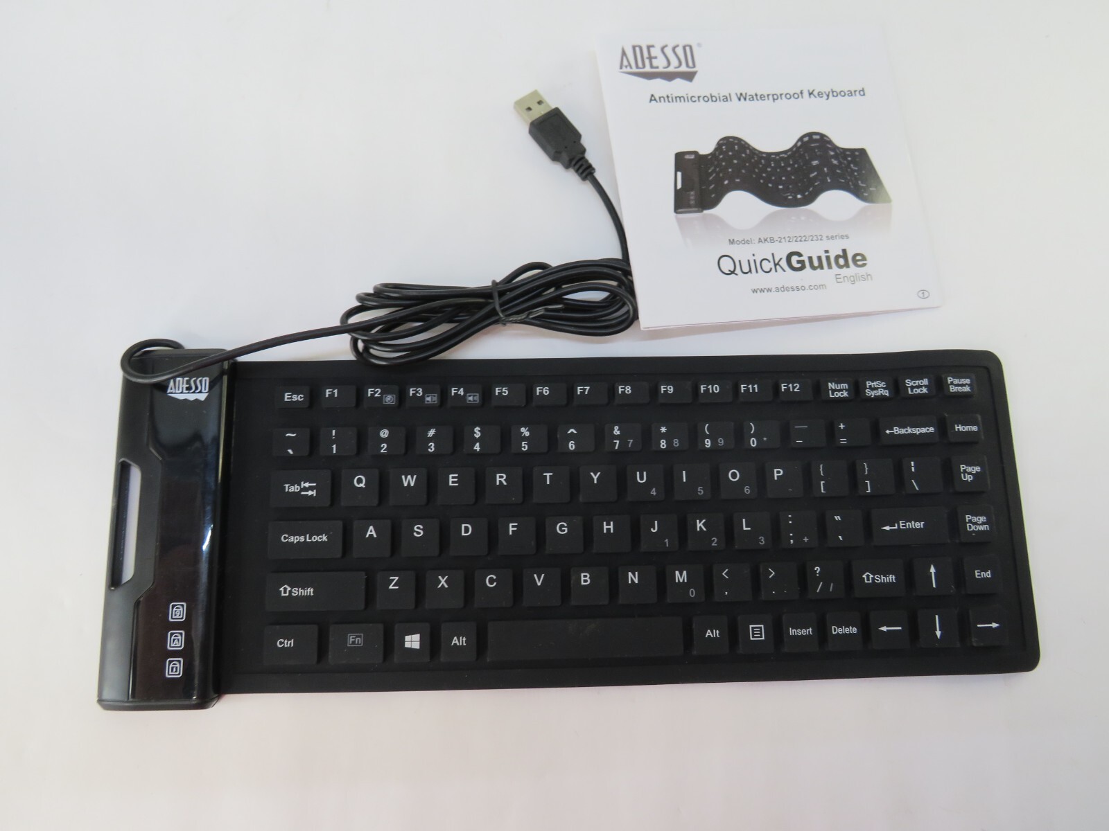 Adesso AKB-212UB Antimicrobial Waterproof Flex Keyboard (Mini Size) Mini USB