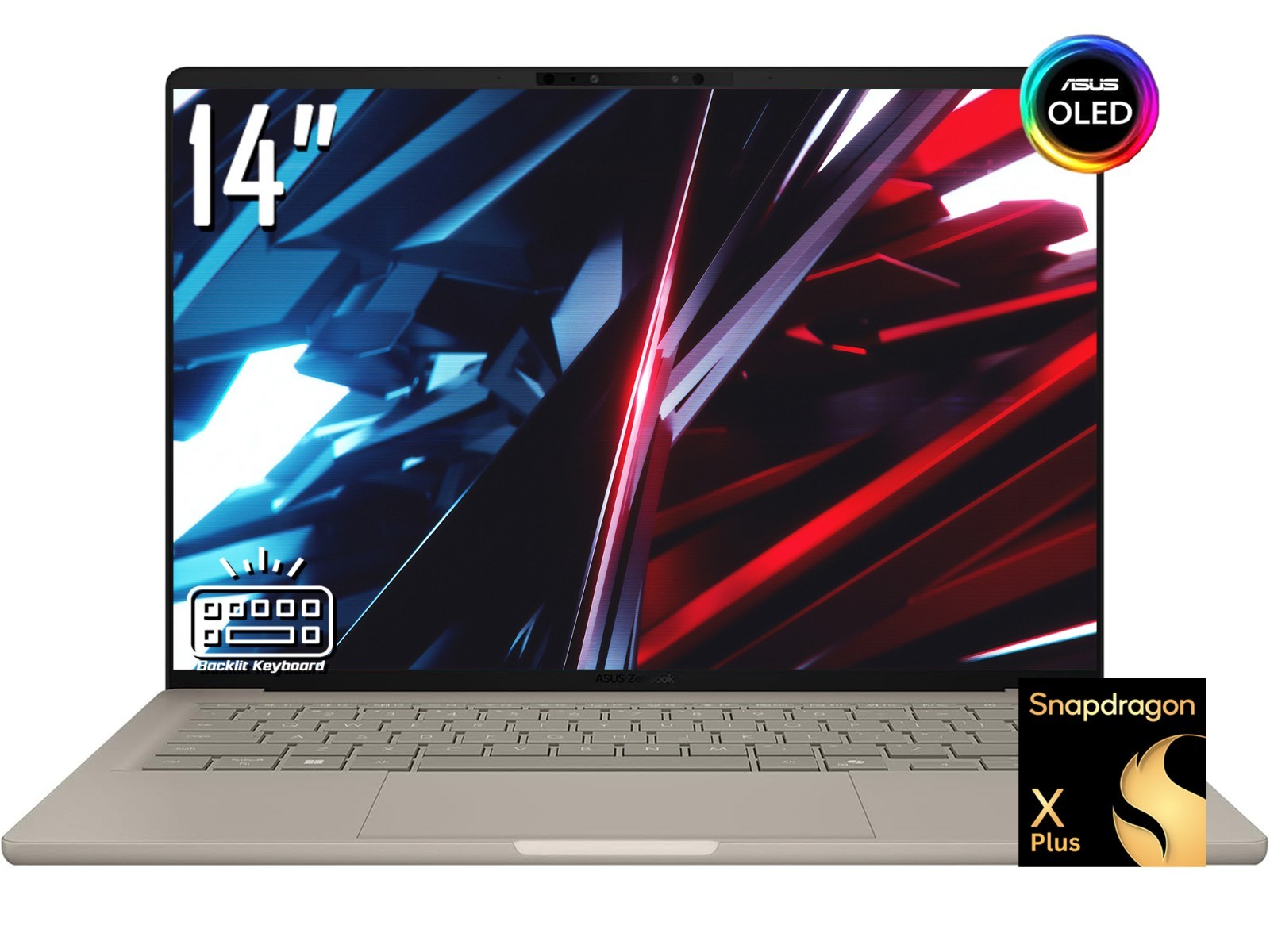 ASUS Zenbook A14 14" FHD+ OLED Laptop Snapdragon X Plus X1P42100 16GB 2TB SSD