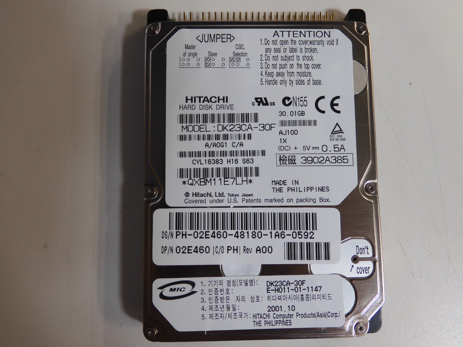 DK23CA-30 Hitachi DK23CA-30F 30GB 4200RPM IDE/ATA 2MB Cache 2.5-inch Hard Drive