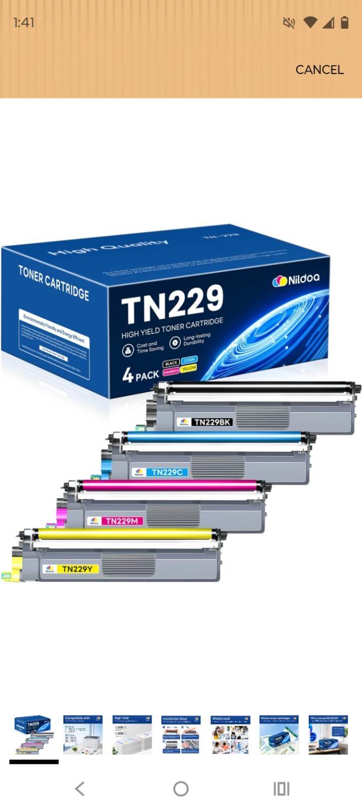 TN229 Toner Cartridges 4 Pack Replacement for Brother TN229BK/C/M/Y TN-229...