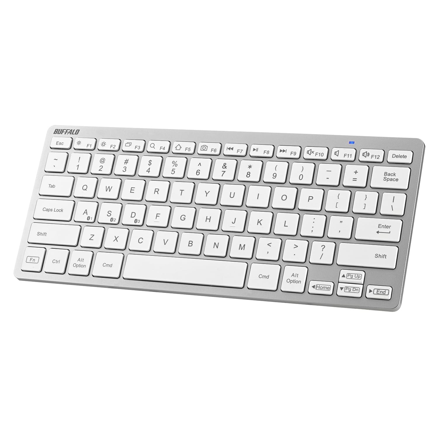 Buffalo Keyboard Bluetooth 5.0 US Layout Silver BSKBB335SV