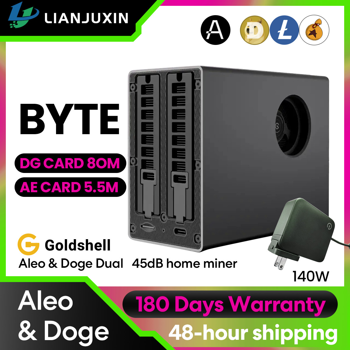 Miner 65Mh/s 45 W home miner In Stock Goldshell BYTE new