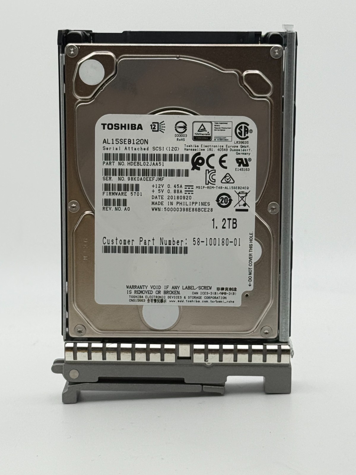 Cisco UCS-HD12TB10K12G 1.2TB 10K 12G SAS 2.5" HDD AL15SEB120N w/ Caddy