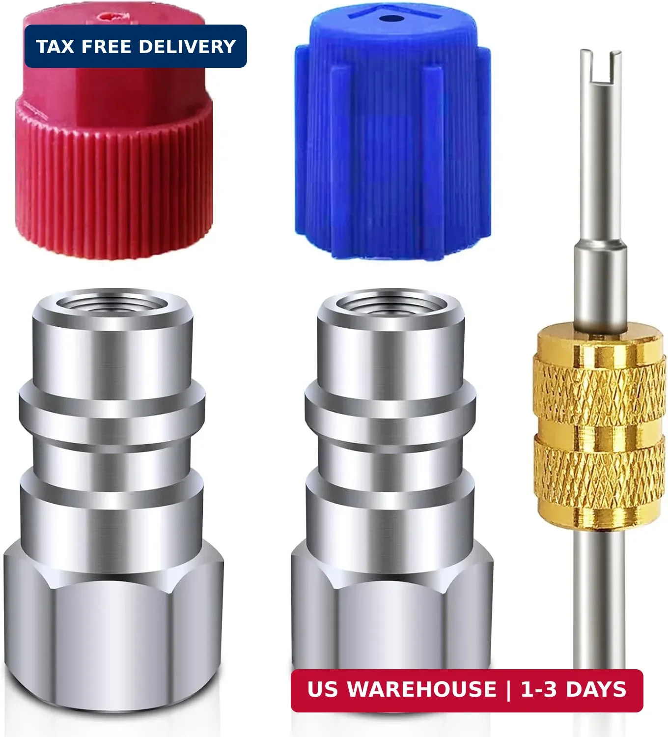 R12 to R134a Conversion Kit, 1Pair R12 to R134a Convert Adapters, R12 to R134A A