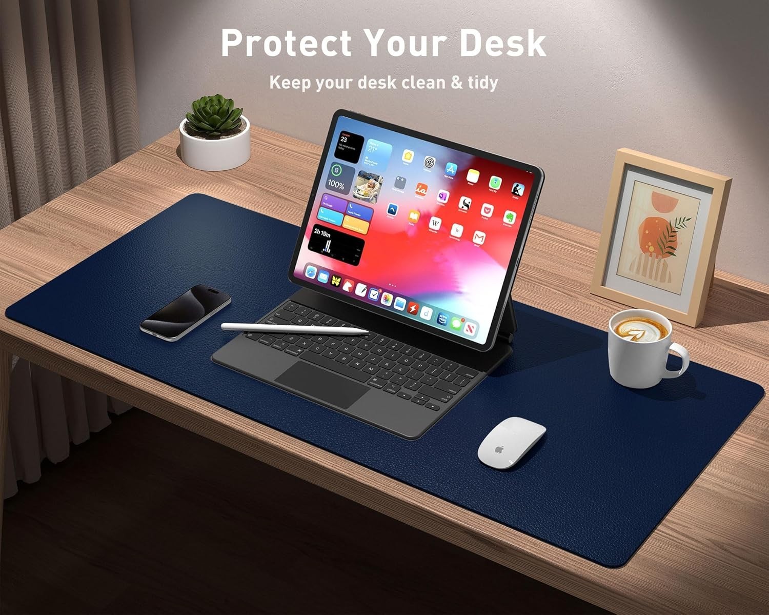 Office Non-Slip Waterproof PU Leather Desk Pad Protector Mouse Writing Vanity...