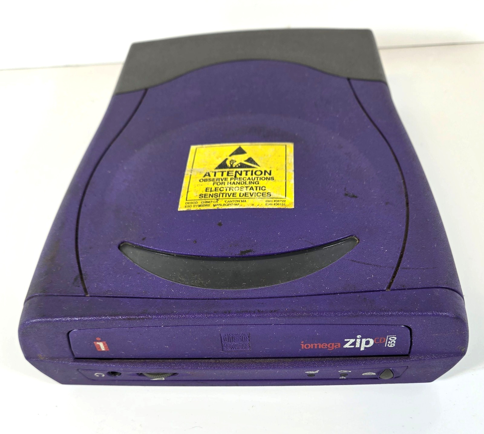 Iomega Zip CD 650 External USB Drive 04058101 ~ NO POWER CORD ~ UNTESTED