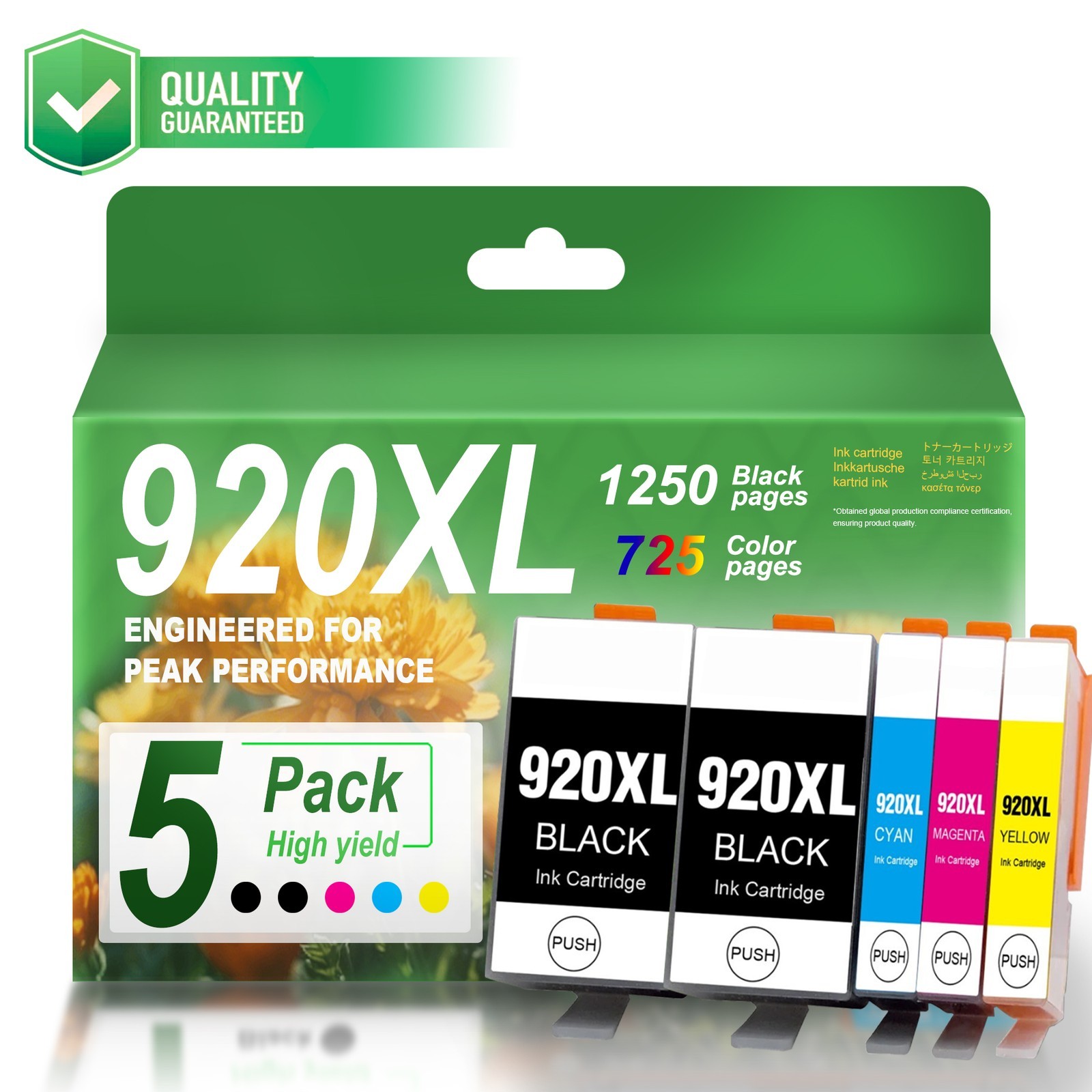 920XL 5PK Ink Cartridge Compatible For OfficeJet 6500A 6000 7500 7000 7500A