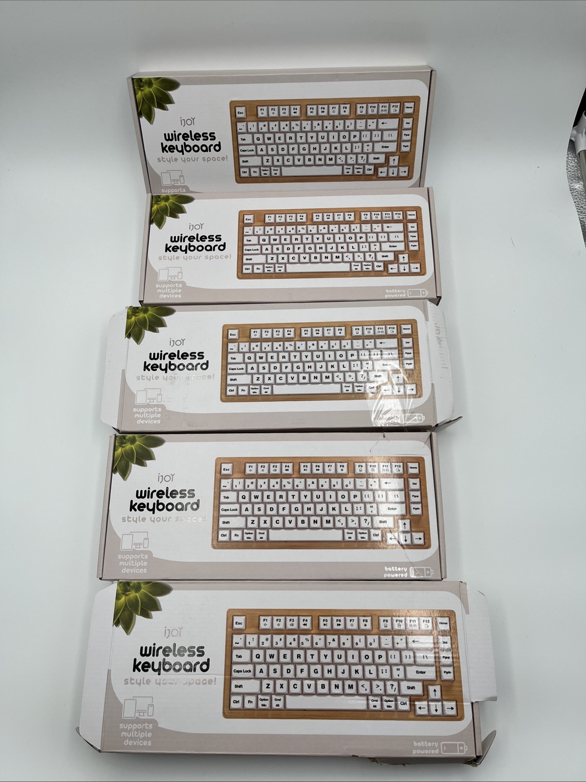Reseller Lot: iJoy Wireless Wooden Keyboard - Wireless Battery Operated Lot Of 5