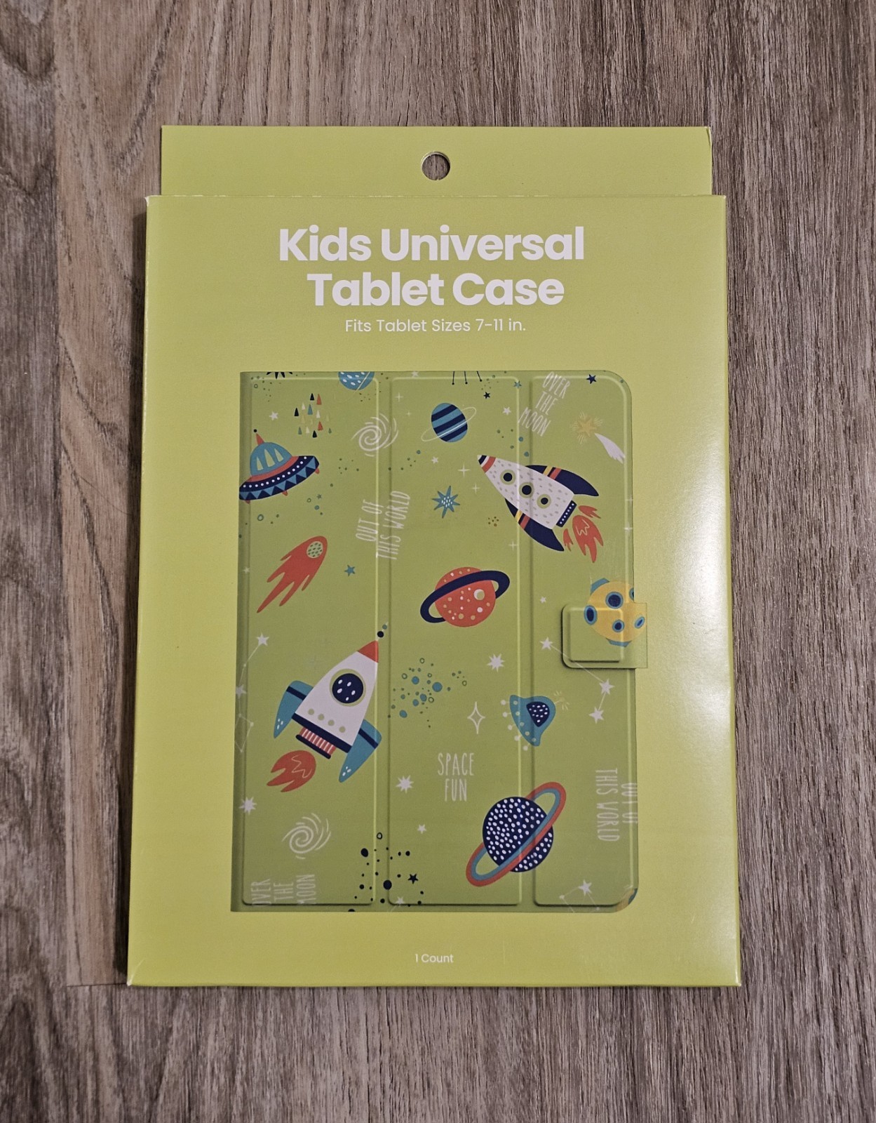 Kids Universal Tablet Case, Fits Tablet Sizes 7-11" Green Space Fun, NIB