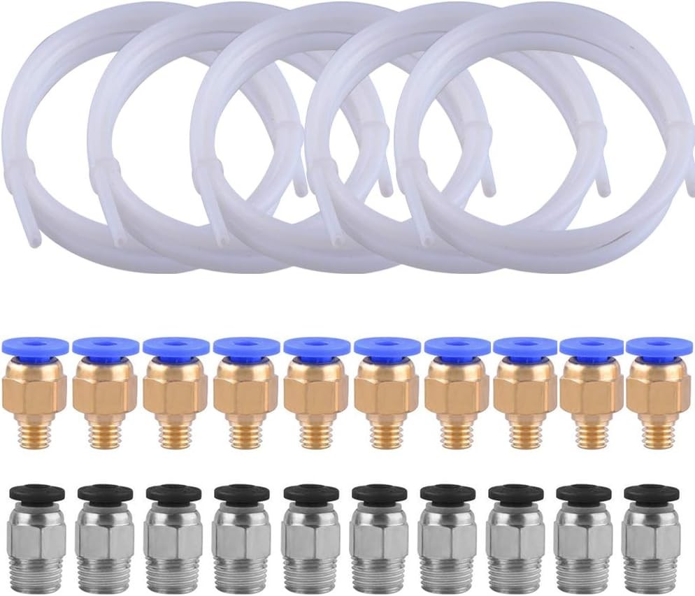 Teflon Tube PTFE Tubing Fittings Connector for 3D Printer 1.75mm