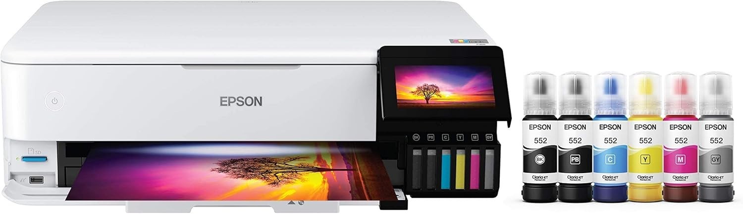 Epson EcoTank Photo ET-8550 Color Inkjet All-In-One Printer - White