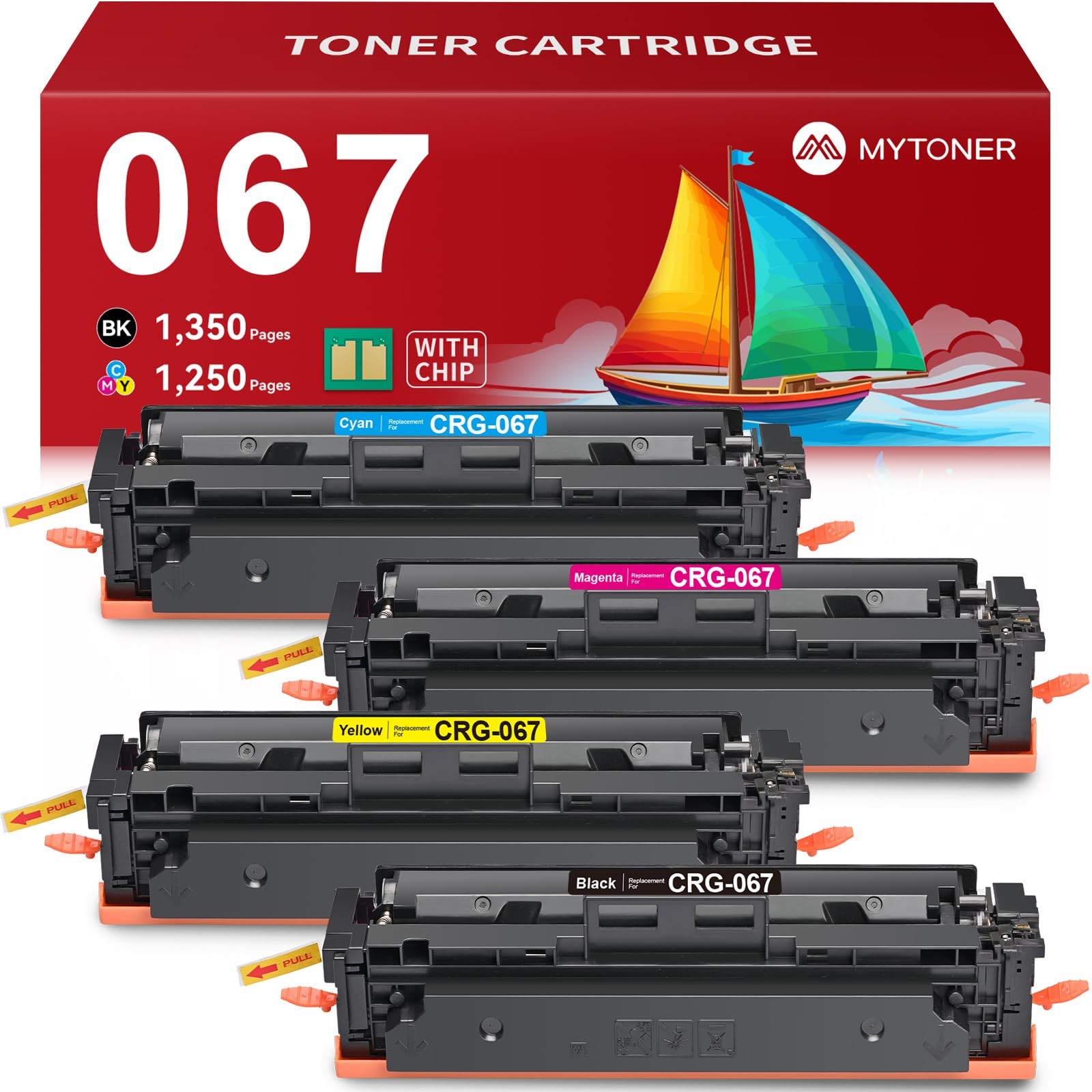 MYTONER 067 Toner Cartridge Set 4 Pack for MF656Cdw MF654Cdw LBP632Cdw