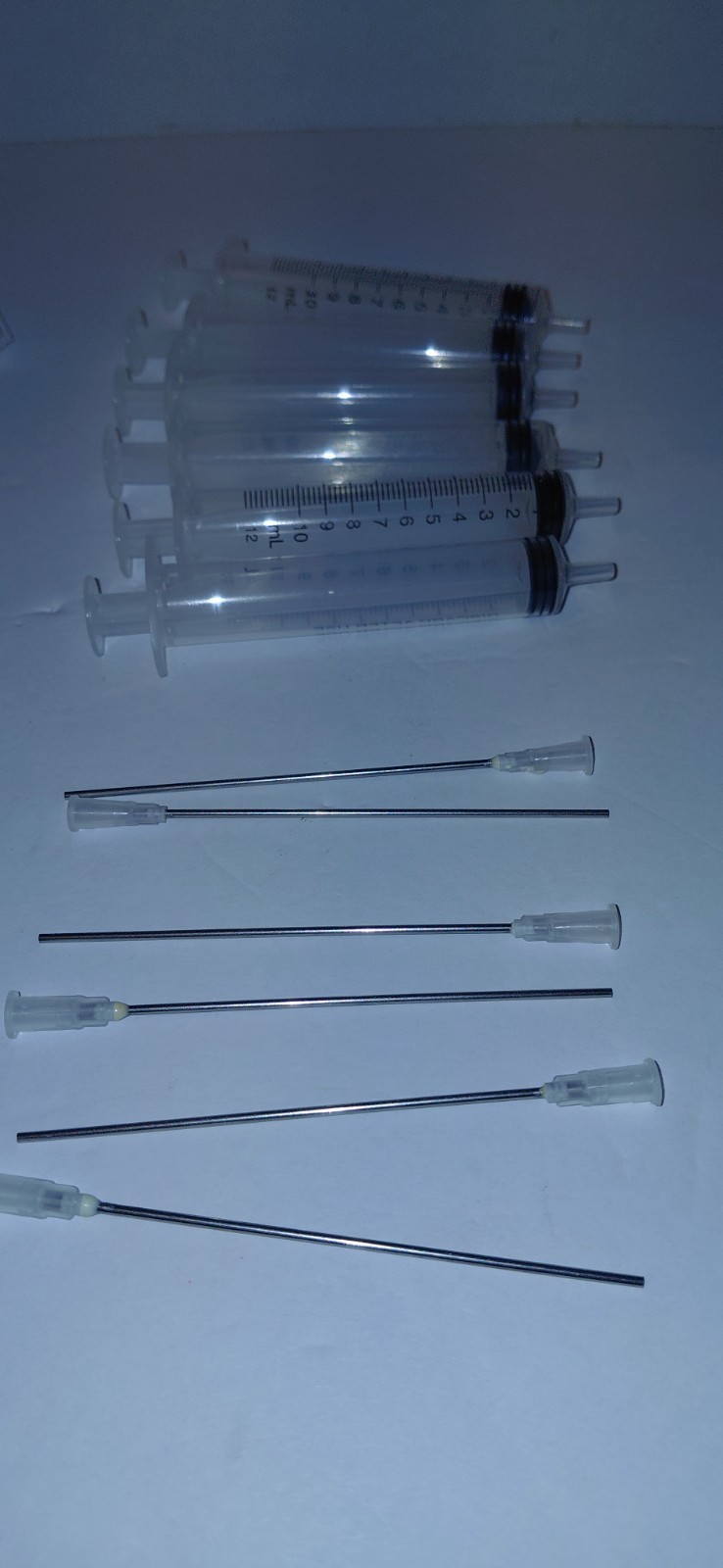 6 pcs 10ml Syringe & 6 XTRA LONG 4" Blunt Needles for Ink Cartridge & CIS Refill