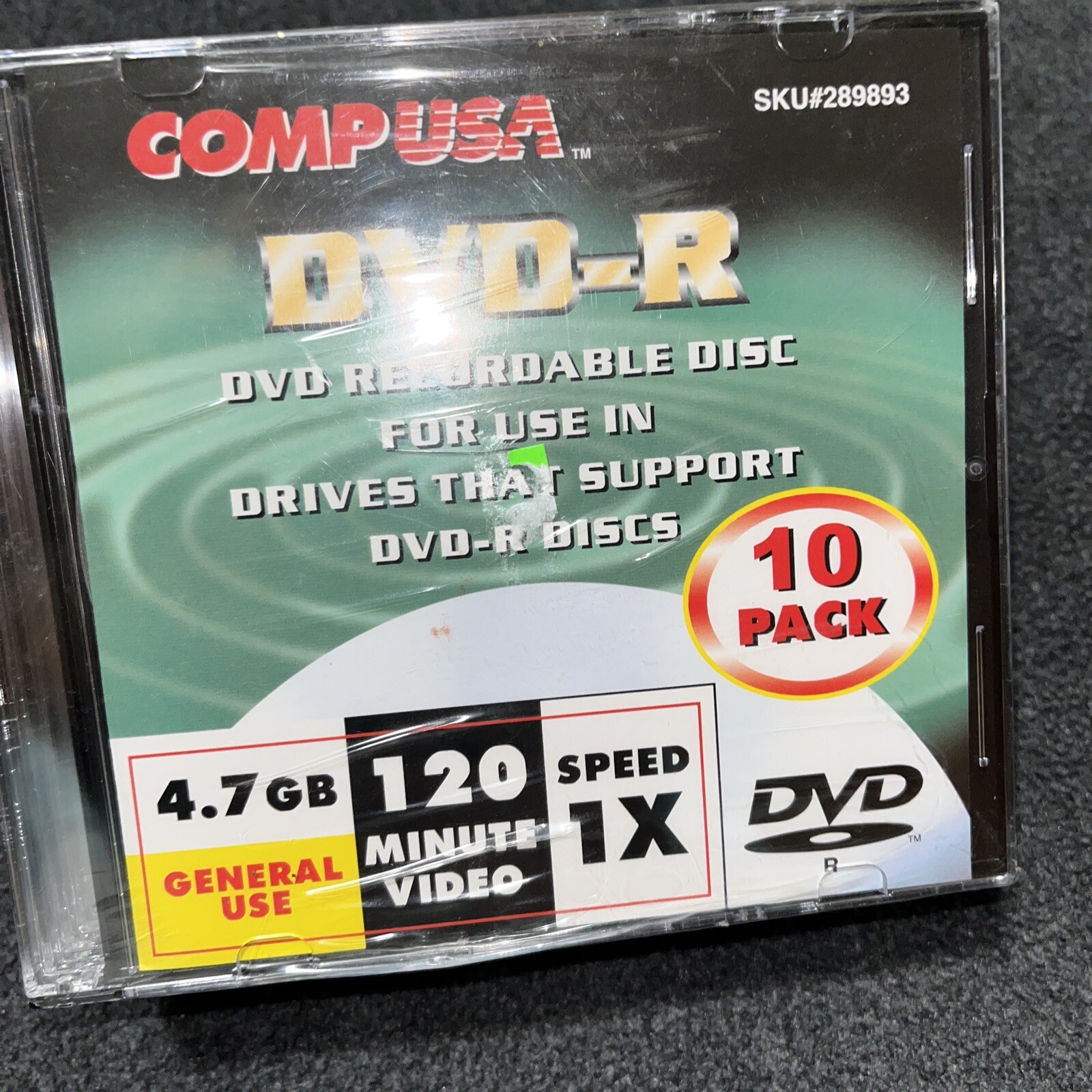 Comp USA DVD R  Recordable Disc 10 Pack , 120 Min , 4.7 Gb , General Use