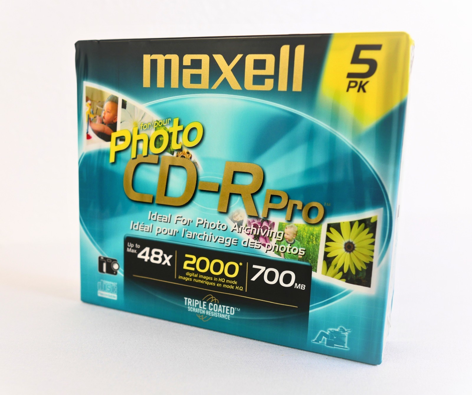 MAXELL Photo CD-R Pro 5 Pack 700MB 48x Triple Coated Picture Archival Sealed Vin
