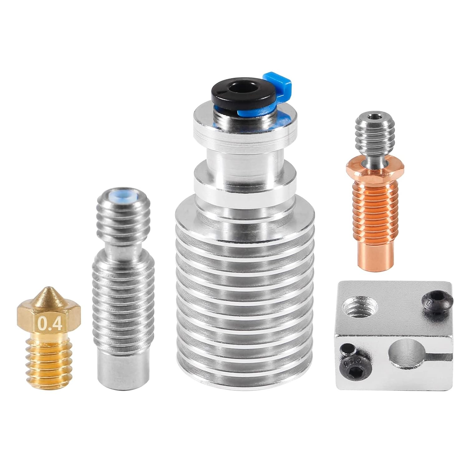 for E3D V6 Hotend Remote Short Direct Heat Sink 1.75mm, Bimetal Heatbreak, and N