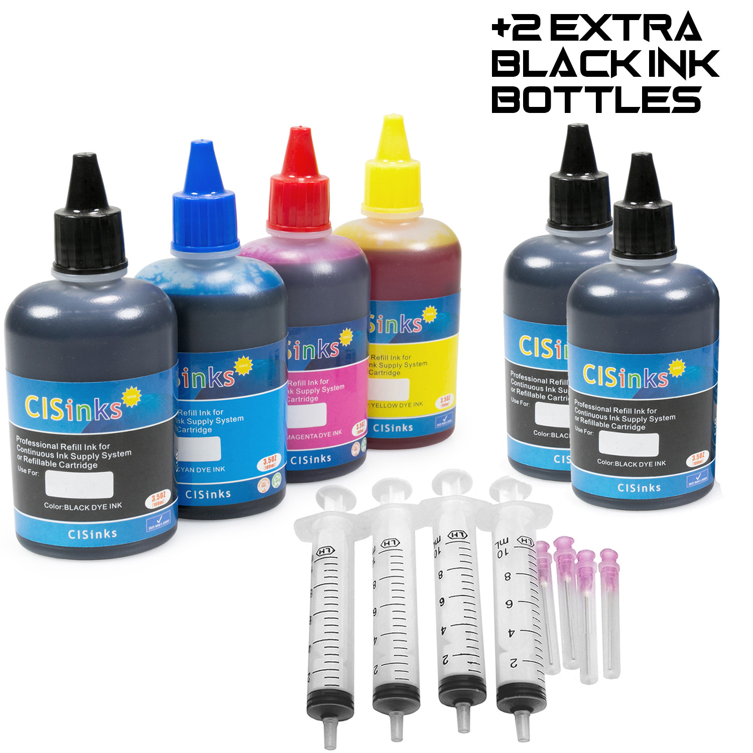 600ml Refill Ink Bottle alternative for Workforce 2x Extra Black Ink CISS