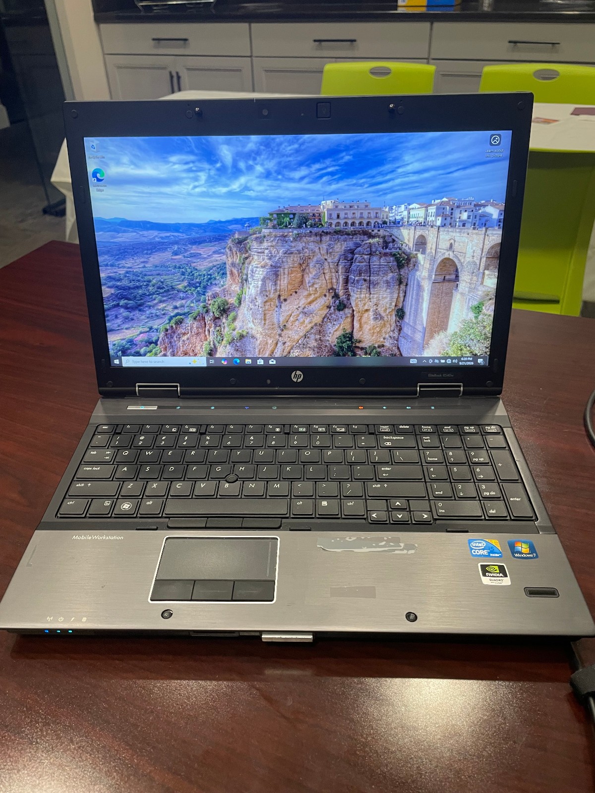 HP EliteBook 8540p 14" Laptop Intel i5 6GB RAM Win10 Pro 250GB HDD webcam A/C