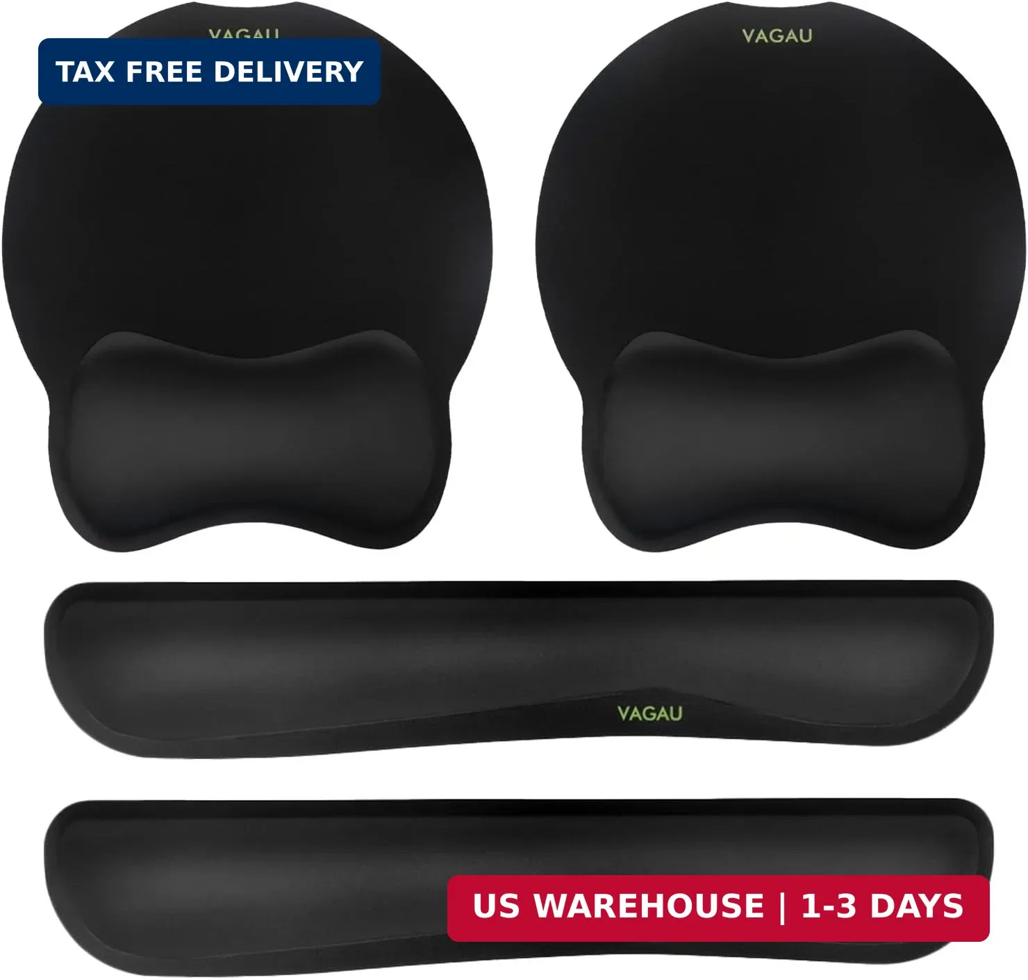 VAGAU Premium Keyboard Wrist Rest and Mouse Pad Wrist Support for 2 Pack