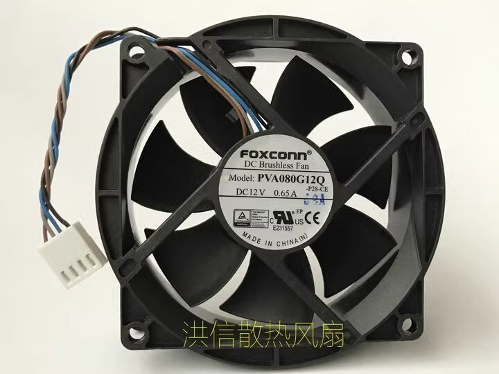 Foxconn 8025 PVA080G12Q DC12V 0.65A 8CM 4-Pin Cooling Fan