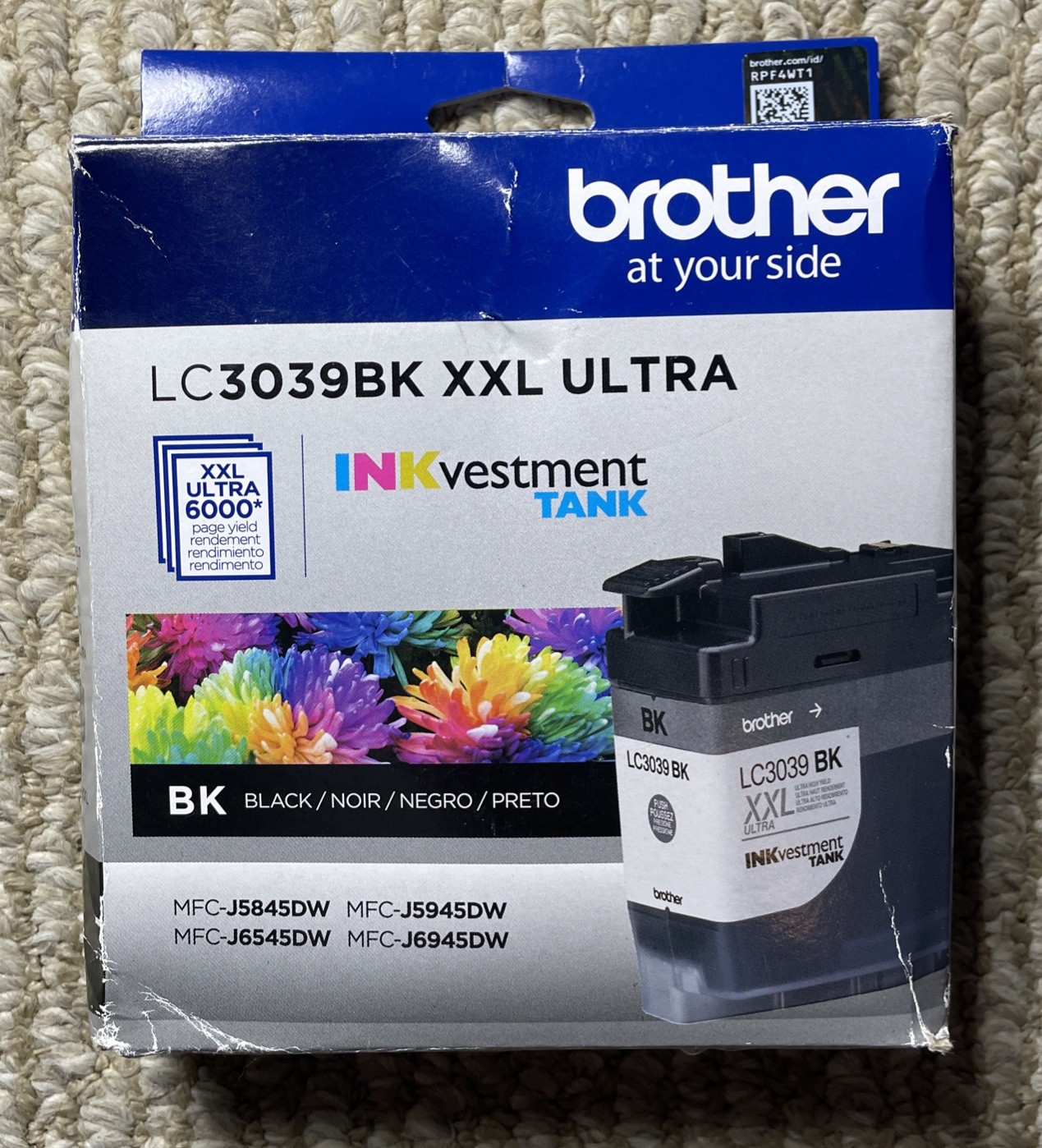 NEW GENUINE - BROTHER LC3039BK XXL ULTRA BLACK INK CARTRIDGE LC3039 - 5/25