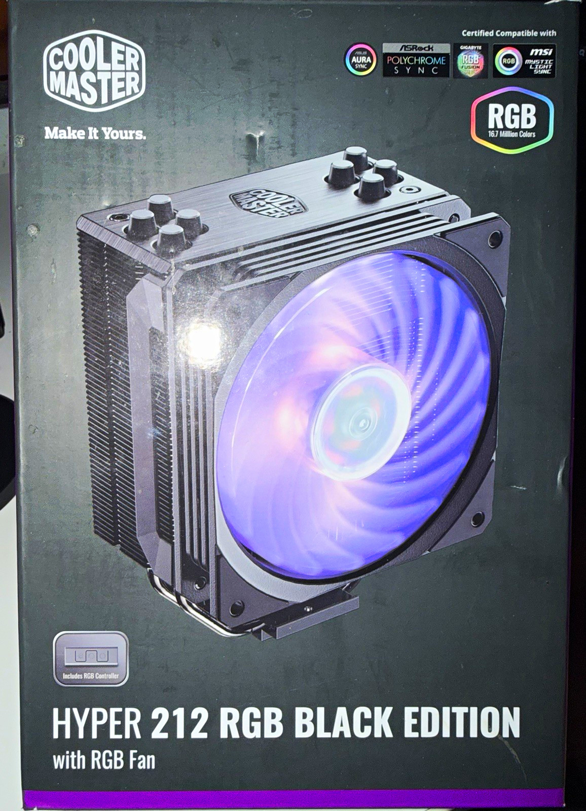 Cooler Master Hyper 212 RGB Black Edition 120mm Tower CPU Cooler 4-Pin