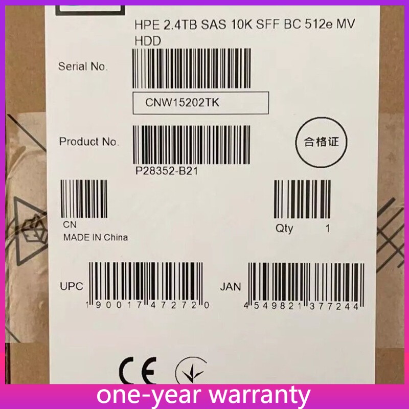 NEW P28352-B21 P30562-001 HPE 2.4TB SAS 12G 10K 2.5" SFF Gen10+ HDD Hard Drive