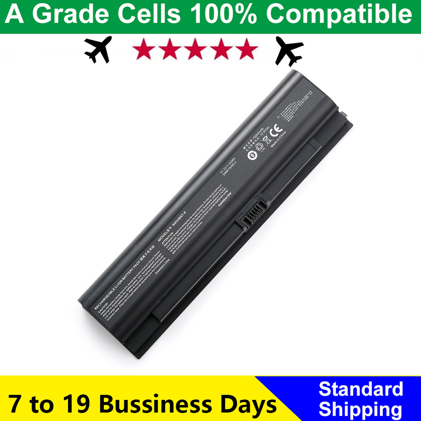 N950BAT-6 Laptop Battery For Clevo N950KP6 ZX7-CP5S2 ZX7-CP7S2 N957TD TX9 TX8