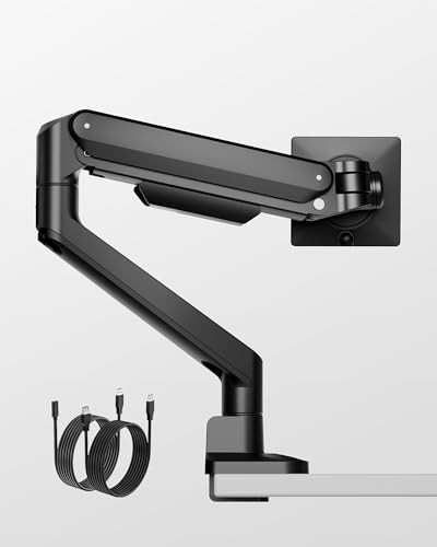  Deluxe Monitor Arm A/C up to 40 Inch Holds 26.4 lbs Curved with USB Black