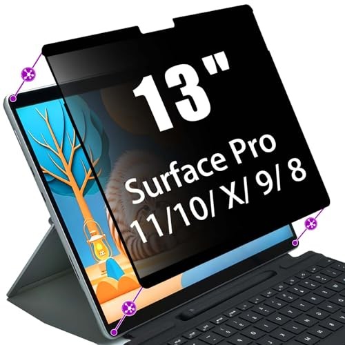 1 Pack Privacy Screen Protector for Microsoft Surface Pro 11,10, X,9, 8, Easy to