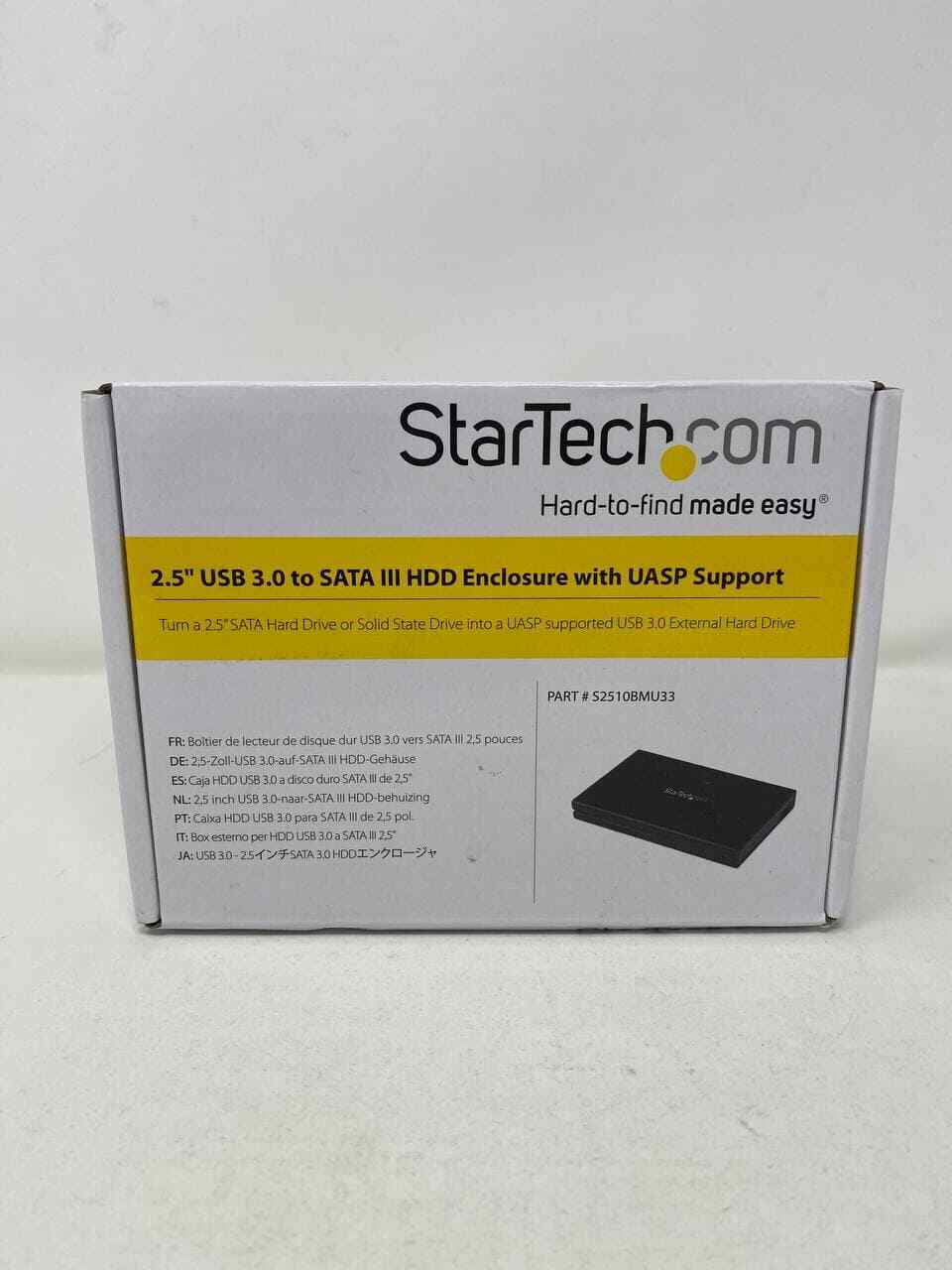 Startech S2510BPU33 2.5in USB 3.0 to SATA III HDD Enclosure Drive UASP